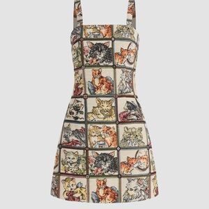 Cider Cat Tapestry Midi Dress - Multicolor